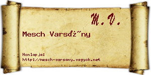 Mesch Varsány névjegykártya